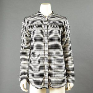 Bridge & Burn Striped long sleeve bandeau button down